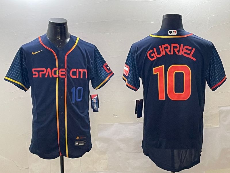 Men Houston Astros #10 Gurriel Blue City Edition Elite 2025 Nike MLB Jersey style 2->denver broncos->NFL Jersey